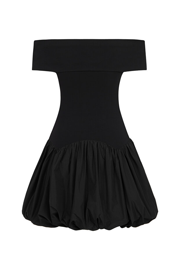 Açık Omuzlu Mini Elbise - 7