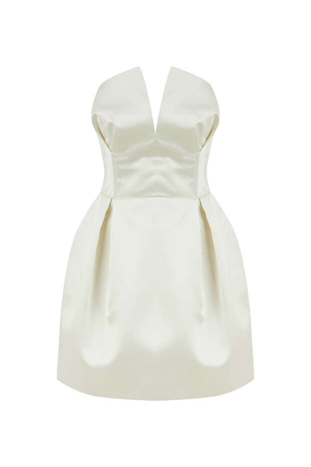 Straplez Mini Elbise - 6