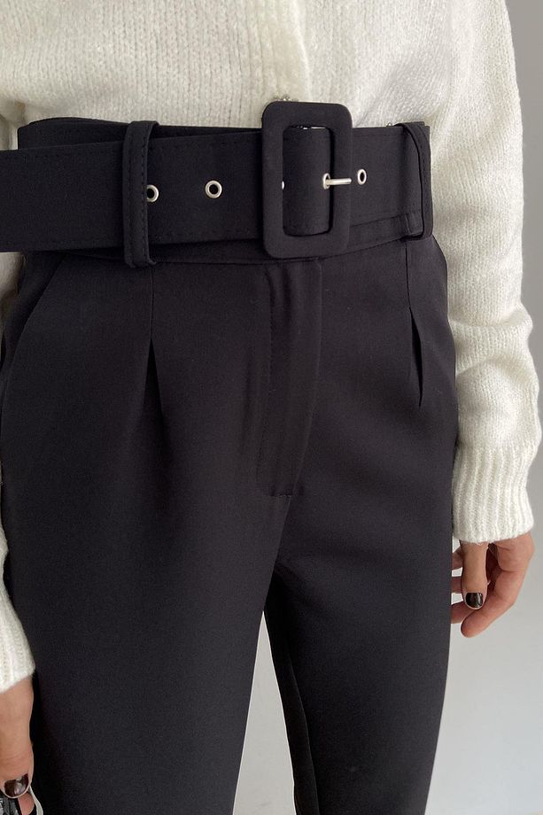 KEMERLİ TEK PİLE PANTALON - 2