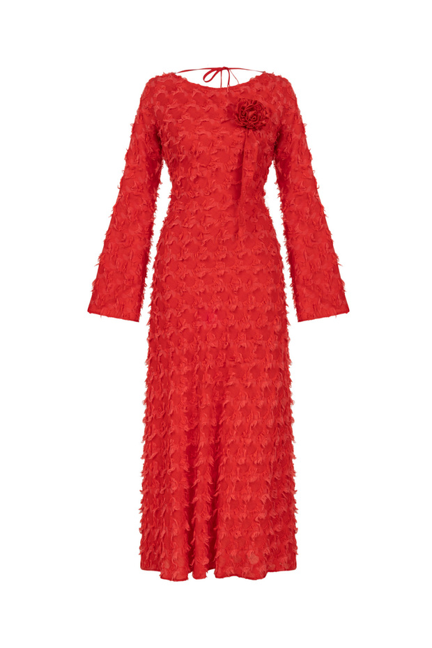 Sırt Dekolteli Maxi Elbise - 7