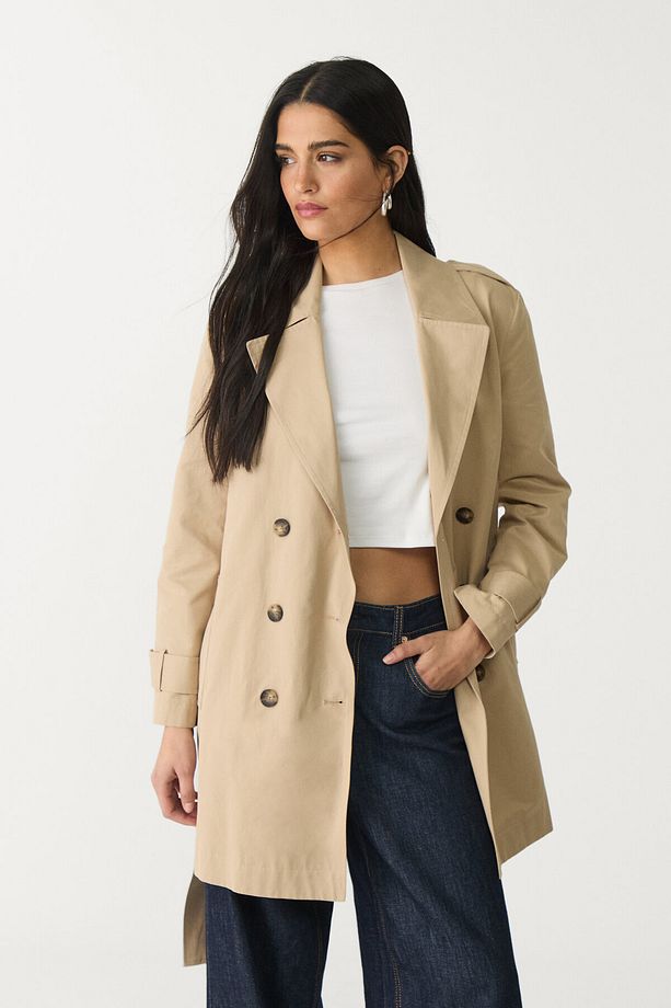 Kemerli basic regular fit trençkot - 1