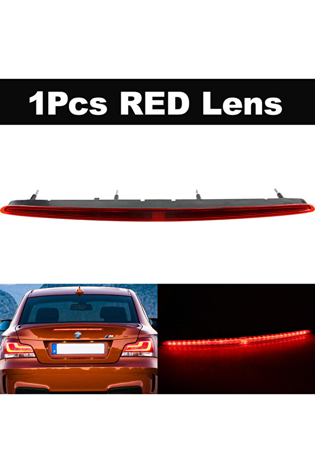 1 قطعة من ضوء الفرامل الثالث LED بعدسة حمراء 12 فولت لسيارة BMW 1 Series M 128i 135i 2008-2013 E82 E87 E88 High Moun