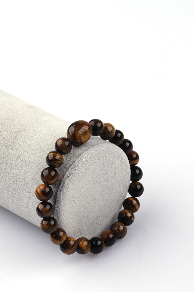 Tiger Eye Natural Stone Bracelet 8mm Sphere Cut