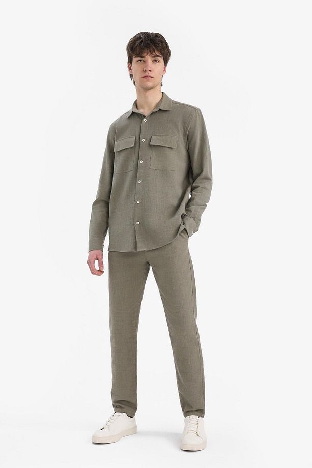%100 Pamuk Regular Fit Normal Kesim Yazlık Dokuma Kanvas Jogger Pantolon D6260ax25sp - 5