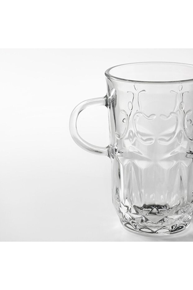 كوب زجاجي شفاف/منقوش، 22 سم مكعب - 4