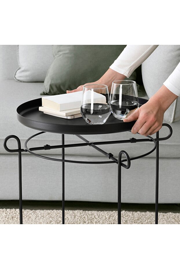 طاولة صينية، سوداء، 50 سم - 2