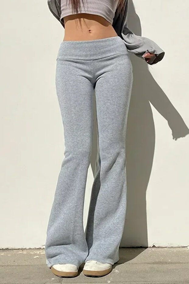 Gray Melange Slim Fit Spanish Leg Tracksuit