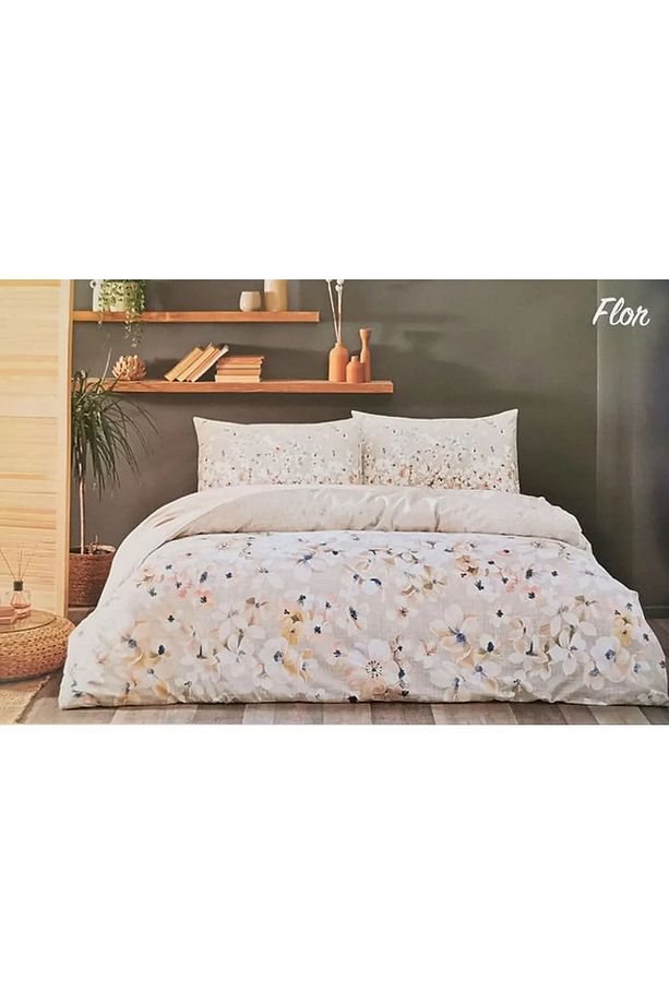 Flor nev Tek Kişilik Nevresim Takımı - Sarı - 1
