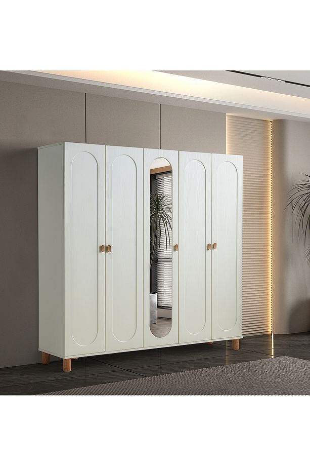 Masal %100 Mdf Membran 5 Kapaklı Dolap Gardırop - 1