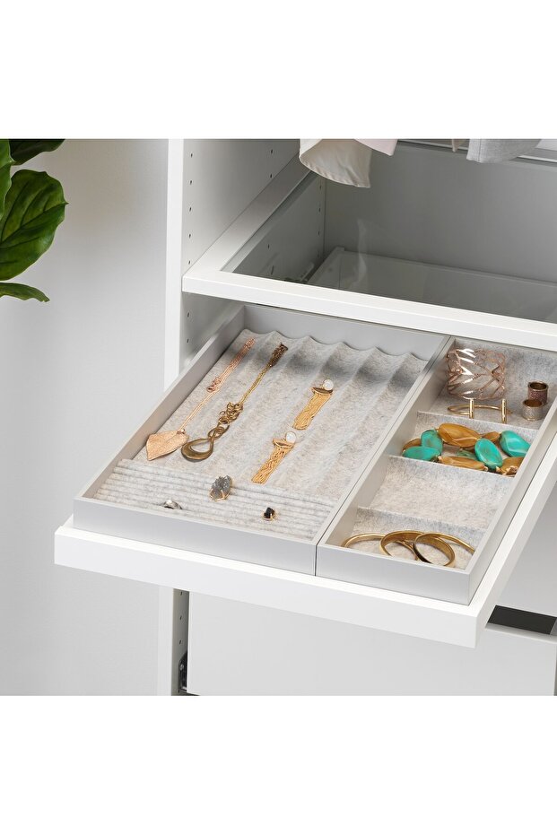 صينية قابلة للسحب مع ملحق، أبيض، 50×58 سم - 2