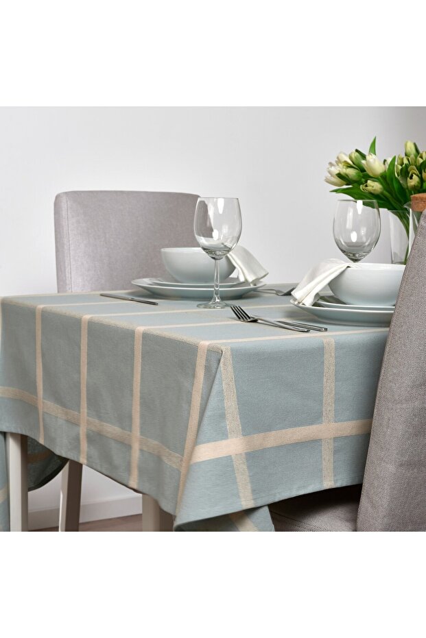 مفرش طاولة، أزرق، 145×240 سم - 6