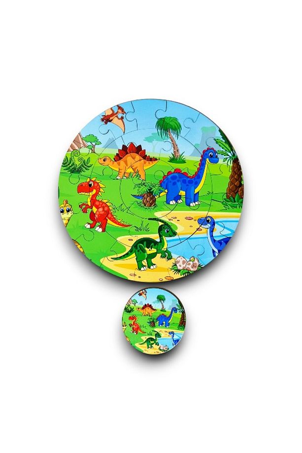 Dinazor Puzzle, Ahşap Dinazor Puzzle, Mega Boy Puzzle, Okul Öncesi Puzzle - 7