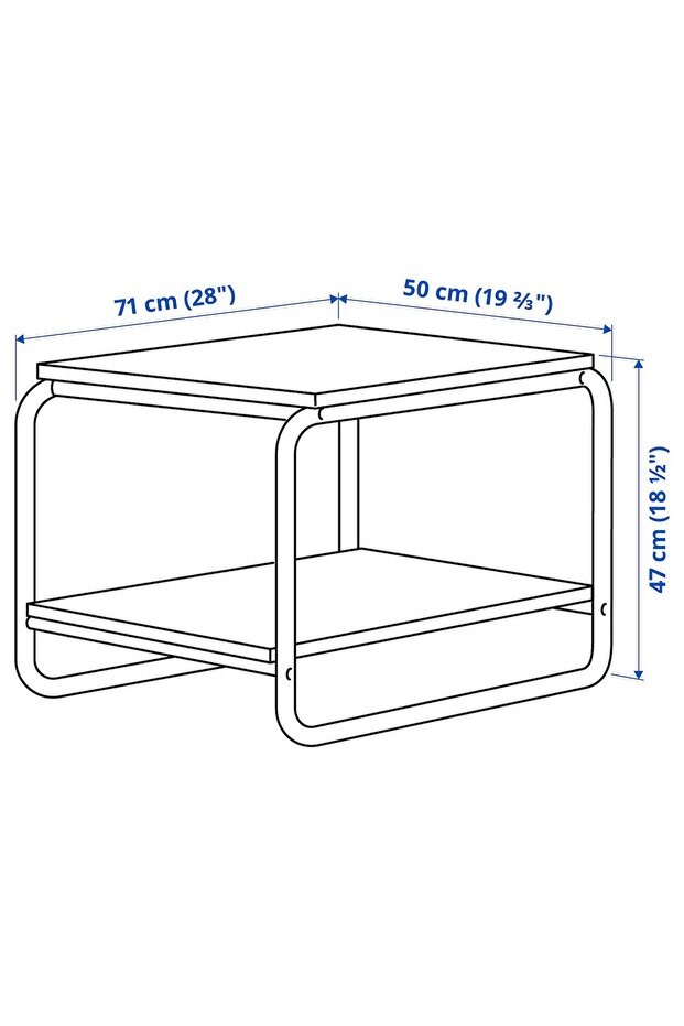 طاولة جانبية، بيضاء، 71×50 سم - 4