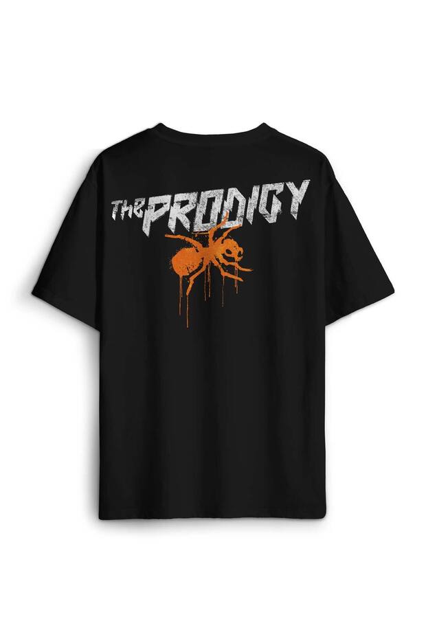 The Prodigy Electronic Dance Music Flint Müzik Karınca Logo Back Printed Oversize T-Shirt Unisex T-Sh