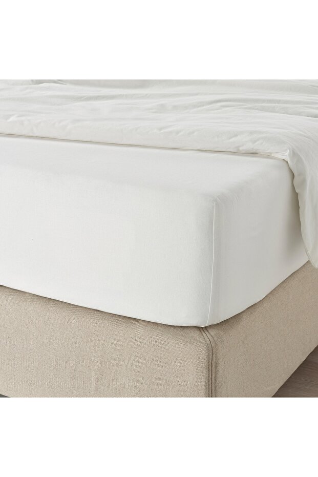 ملاءة سرير، بيضاء، 140×200 سم - 2