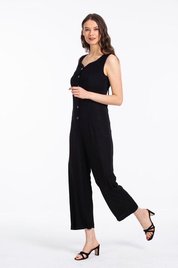 Kadın Siyah Tulum 40205 - 6