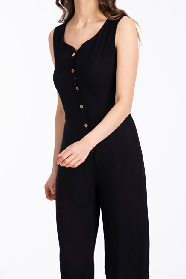 Kadın Siyah Tulum 40205 - 4