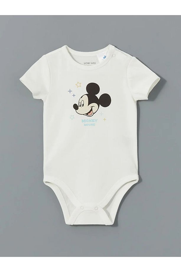 LCW baby Ekru Erkek Bebek Çıtçıtlı Body ve Şort 2'li Takım - 2