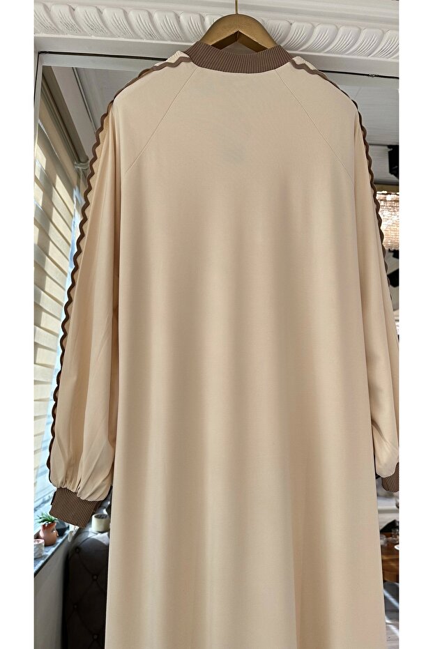 İNVEE 7901 Krem Elbise - 5