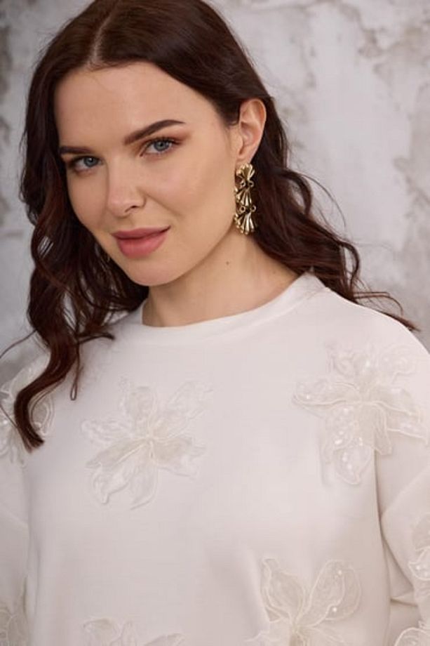 Marwa by moodbasic PULLU ÇİÇEK NAKIŞLI SWEAT - 3