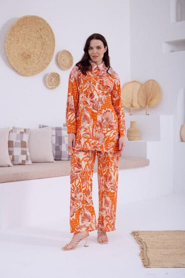 Marwa by moodbasic PULPAYETLİ DESENLİ TAKIM - 1