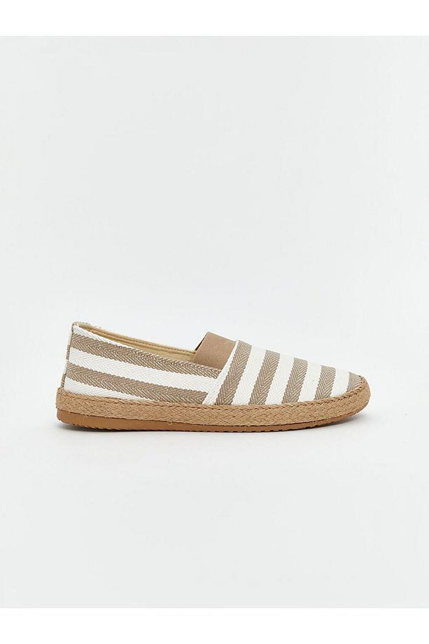 LCW STEPS Bej Çizgi Desenli Erkek Espadril Ayakkabı - 3