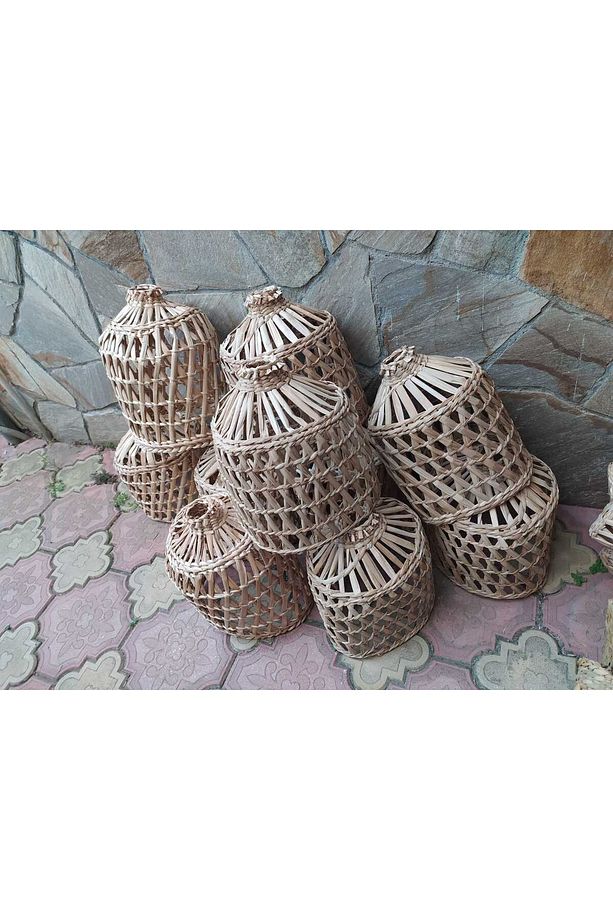 Bambu hasır avize modeli - 4