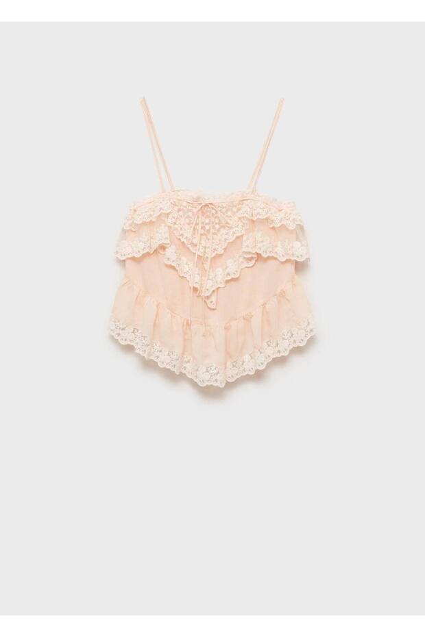 Fırfırlı üst dantel detay - 3