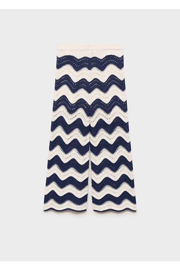 Zigzag Pattern Openwork Knitted Pants - 3