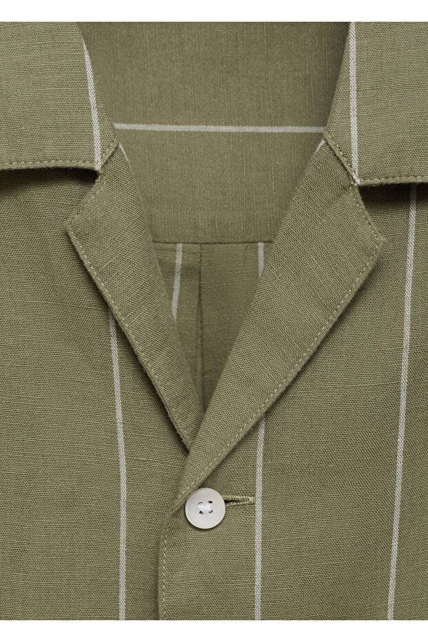 Gestreiftes Bowlinghemd aus Leinen - 5