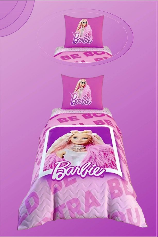 Barbi Lisanslı Tek Kişilik Kapitoneli Uyku Seti + Yorgan + Yastık - 3