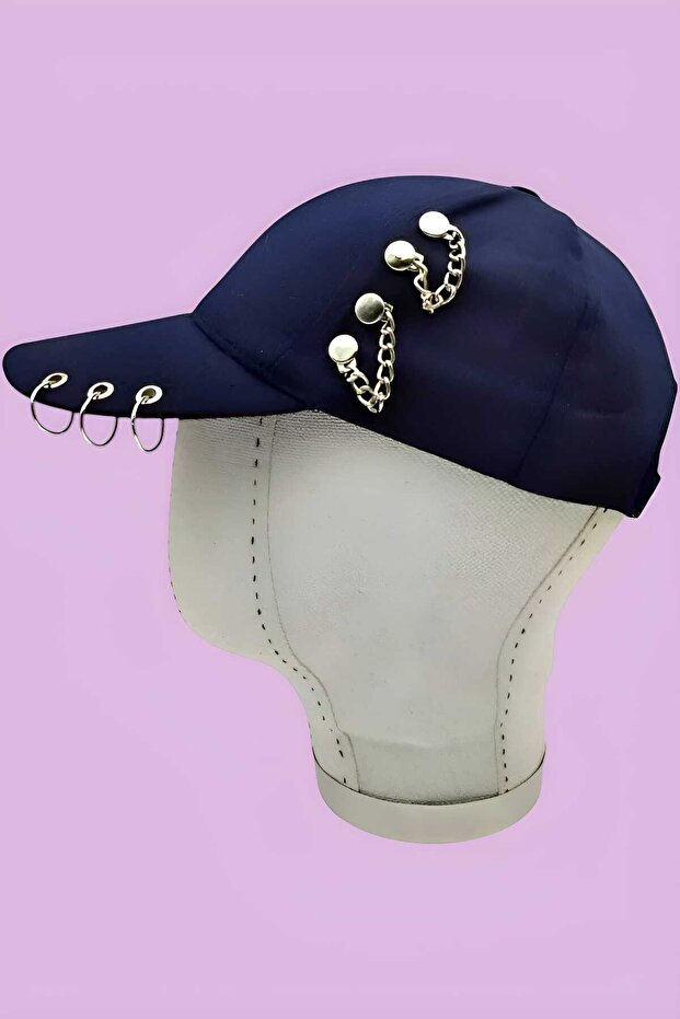 Unisex Back Adjustable K Pop Design Piercing Cap Hat - 8