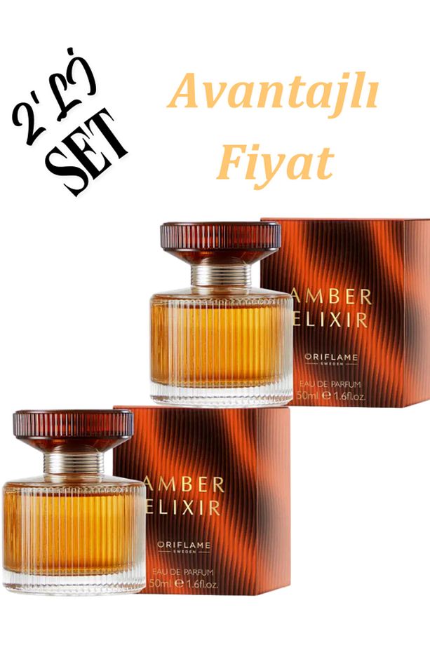 Amber Elixir Edp 50 ml Kadın Parfümü 2 Li Set.. - 1