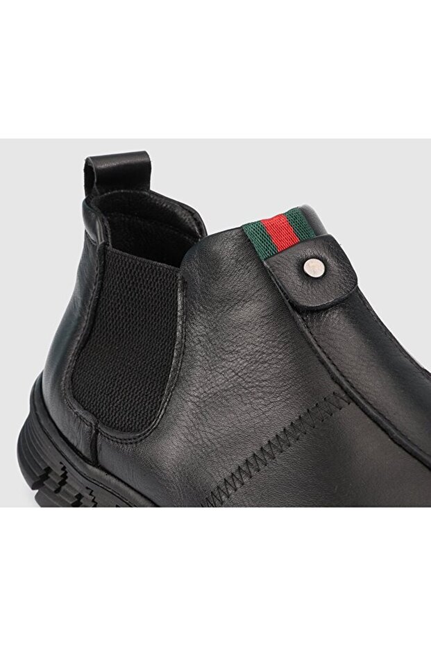 Siyah Deri Erkek Bot - 5