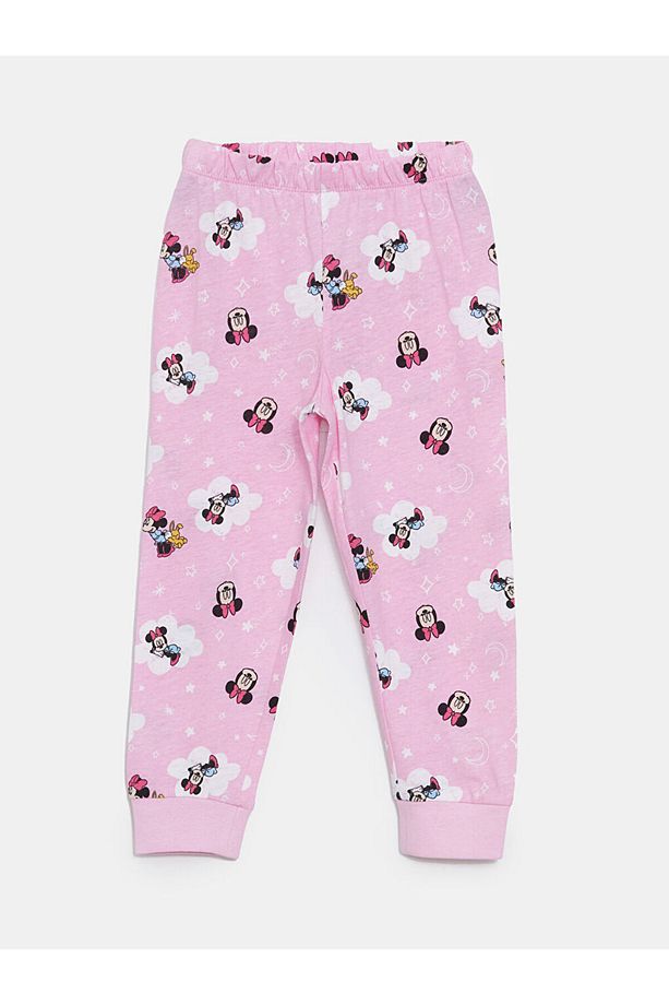 LCW Kids Pembe Bisiklet Yaka Minnie Mouse Baskılı Kız Çocuk Pijama Takımı - 4