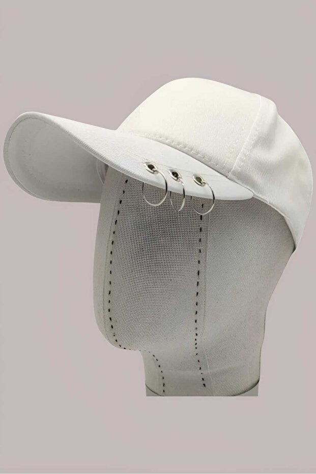 Unisex Back Adjustable 3 Ring Piercing Hat Baseball Cap Hat - 2