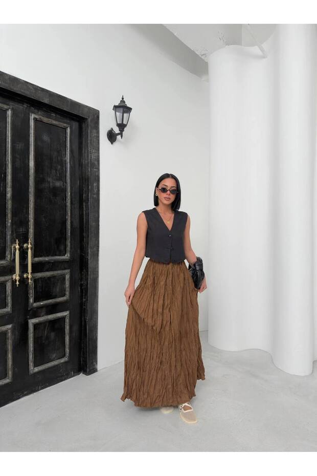 Women's Crinkle Textured Crash Skirt