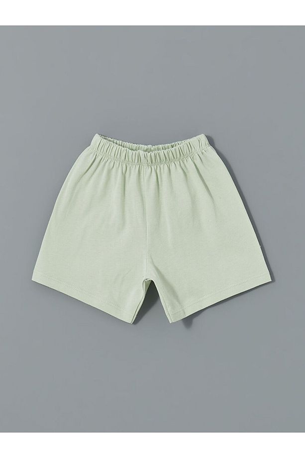 LCW baby Ekru Bisiklet Yaka Dinazor Baskılı Erkek Bebek Şortlu Pijama Takım 2'li - 8