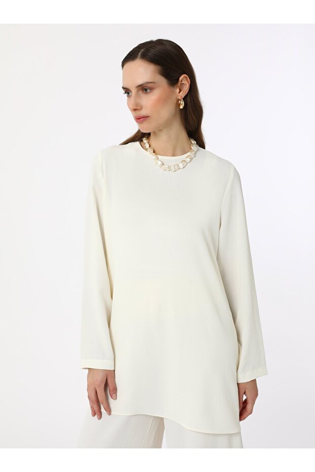 Aerobin Basic Tunik&Pantolon İkili Takım - Off White - - 2