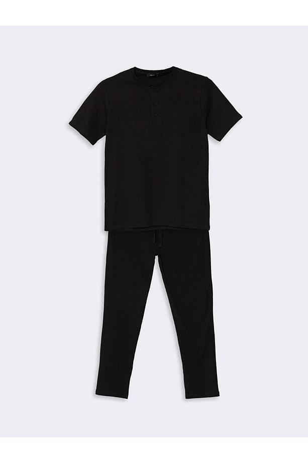 LCW ECO Siyah Standart Kalıp Erkek Pijama Takımı - 1