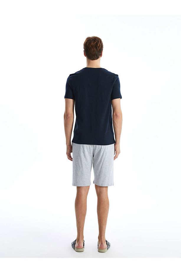 Yeni Sezon Standart Kalip Erkek Sortlu Pijama Takimi - S5EF91Z8 - 4