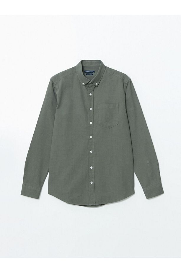 LCWAIKIKI Classic Regular Fit Armürlü Cepli Erkek Gömlek - 1