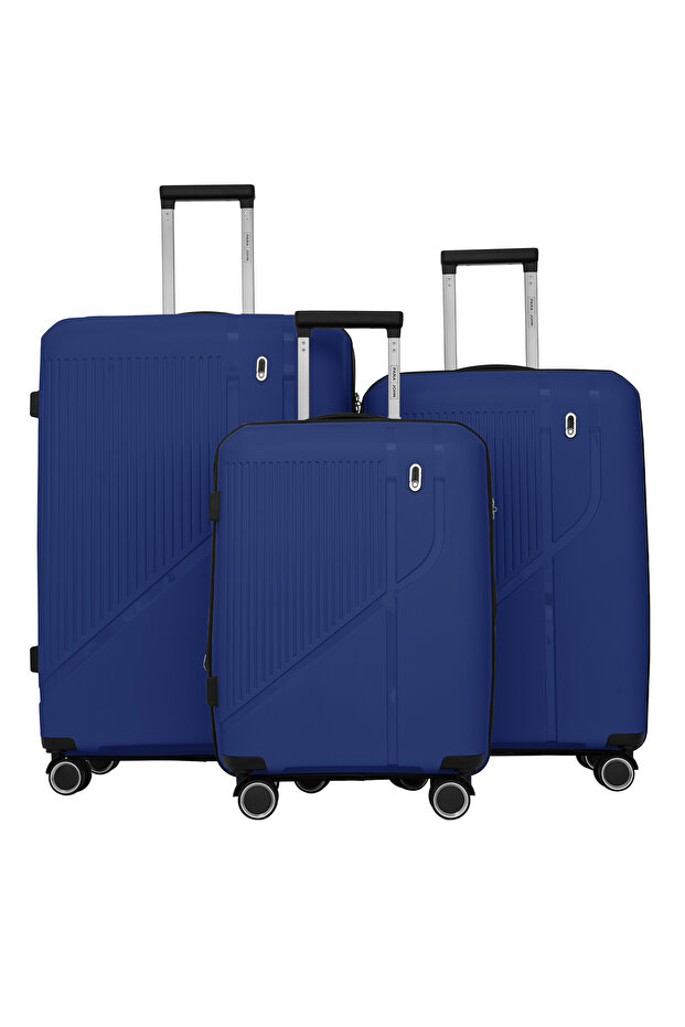 Trekova 3 Pieces PP Luggage Trolley Set - BLUE