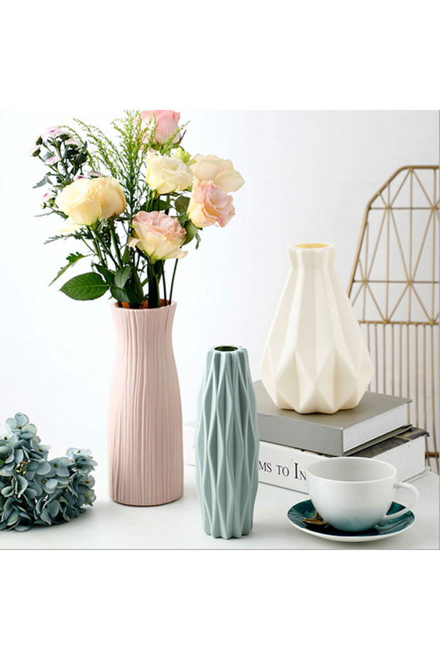 3 قطع مزهرية مقاومة للسقوط متعددة الألوان - 5