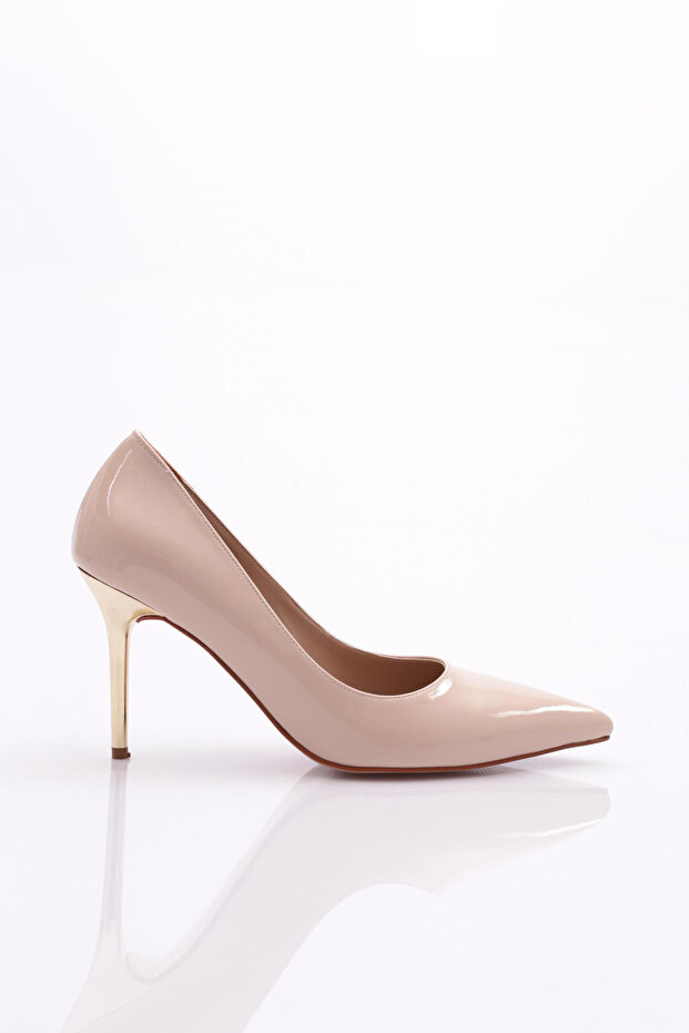 3725 Women's Heeled Shoes Beige Patent Leather