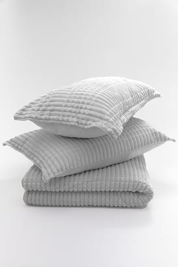 Gray Double 3 Piece Blanket Set - 2