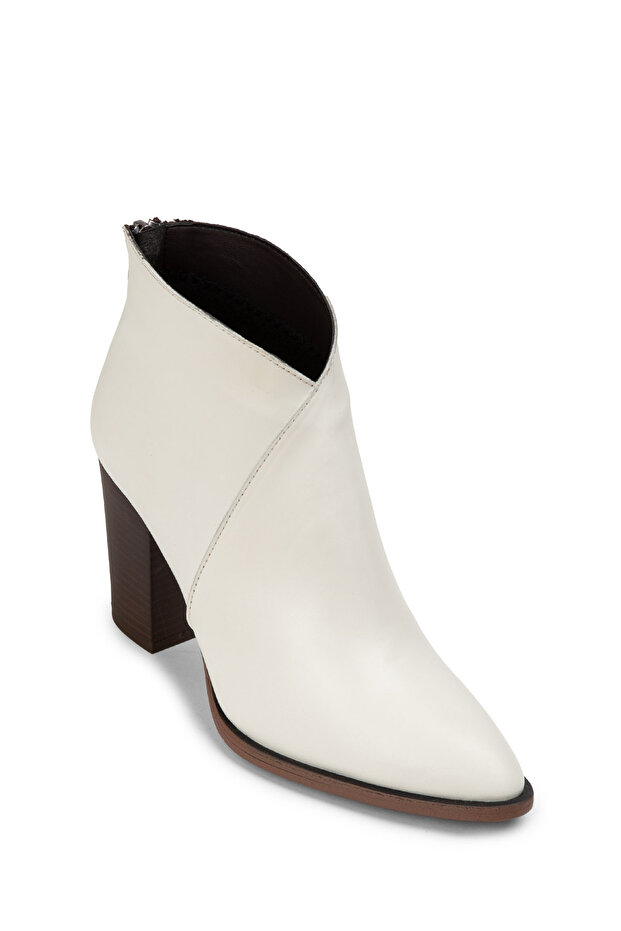 Hakiki Deri Bej Kadın Bot - 5