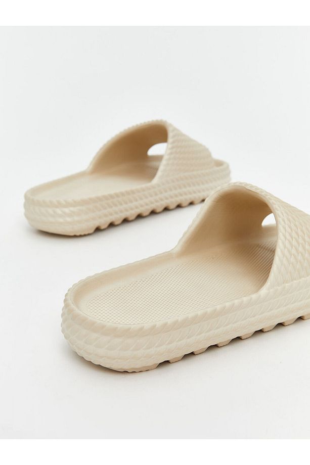 LCW STEPS Bej Tek Bantlı Kadın Terlik - 4