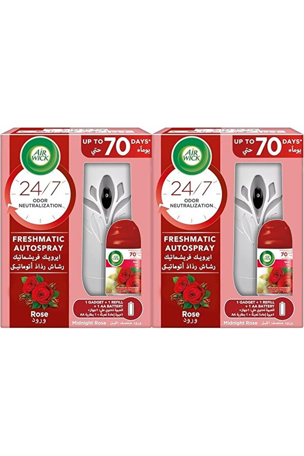 Freshmatic Auto Spray Kit (1 Gadget, 1 Refill, 1 Battery), Midnight Rose, 250ml, 2-Pack