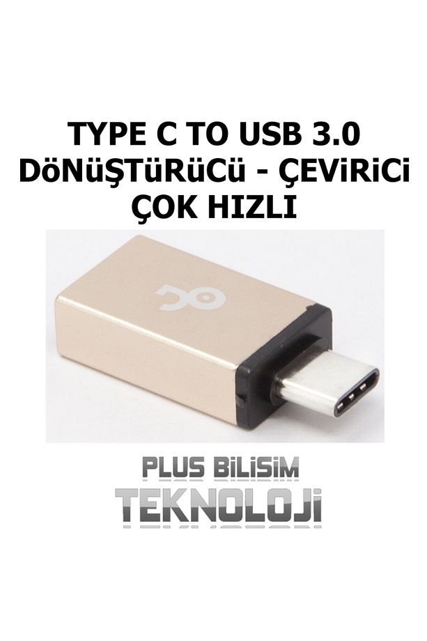 Type C to Usb Otg USB 3.0 Dönüştürücü, Çevirici Aparat Çok Hızlı Universal Plus Bilişim - 3